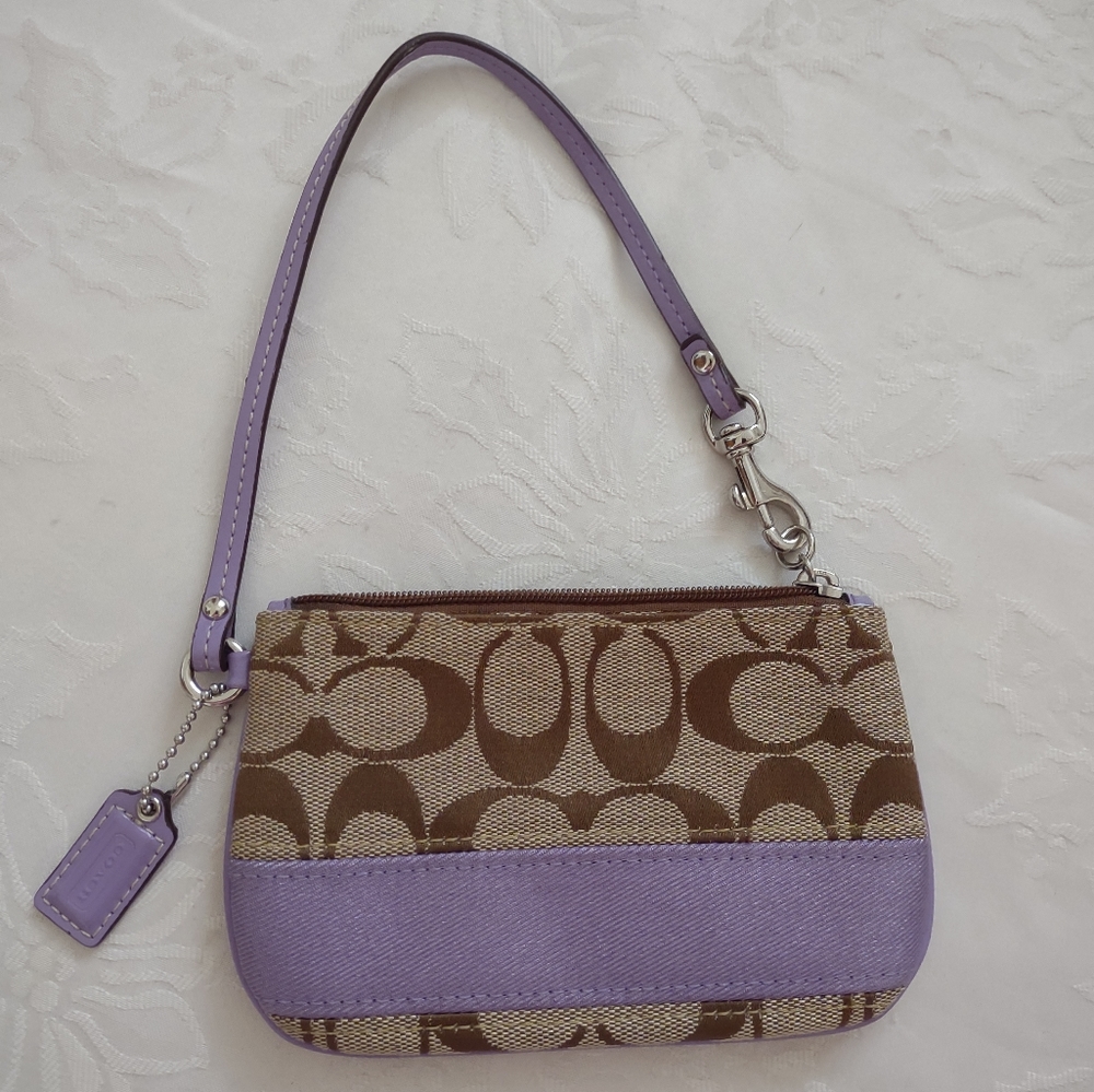Coach signature jacquard Brown lavander Hangtag - Picture 8 of 12